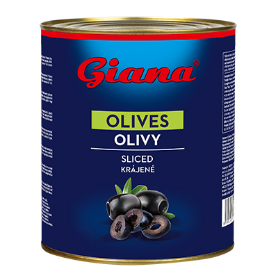 Španielske čierne olivy krájané v slanom náleve 3000g